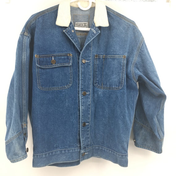 Vintage womens denim jacket 1980's size small cord