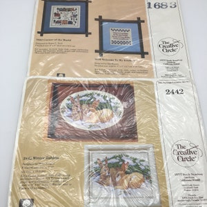 Kits de punto sinterlado Creative Circle 2442 conejos de invierno 1683 Corner of the World Sampler