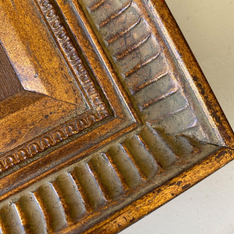 African Art Painting Woman in Blue Head Turban Scarf Signed Cegal Ghana