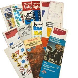 Vintage kavel Wegenkaarten 14 Michigan Rand McNally Kentucky OK Oregon Ephemera