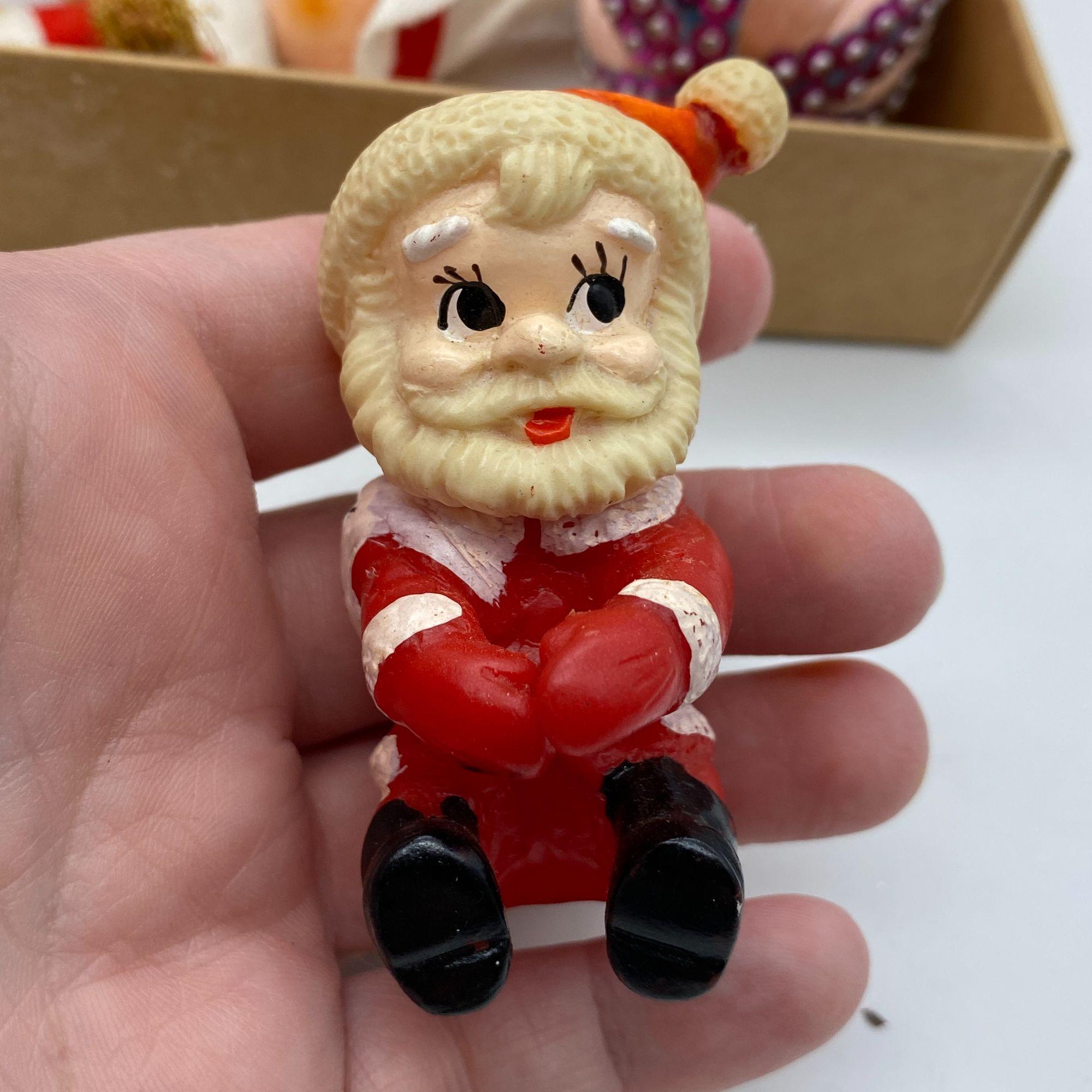 ヴィンテージクリスマスオーナメントセット サンタクロース サテン
