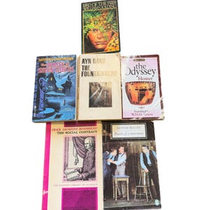 Classic Literature Book Lot Lord of the Flies Odyssey Fountainhead 6 Paperback image 1