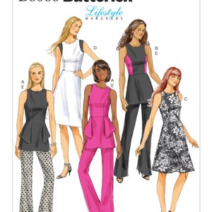 Butterick pattern 6066 Misses lifestyle wardrobe pants tunic dress UNCUT FREE SHIPPING career business wear size 6-14