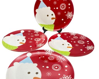 Target Be Merry Bird Melamine Bird dinner plates Christmas '08 Red Holiday