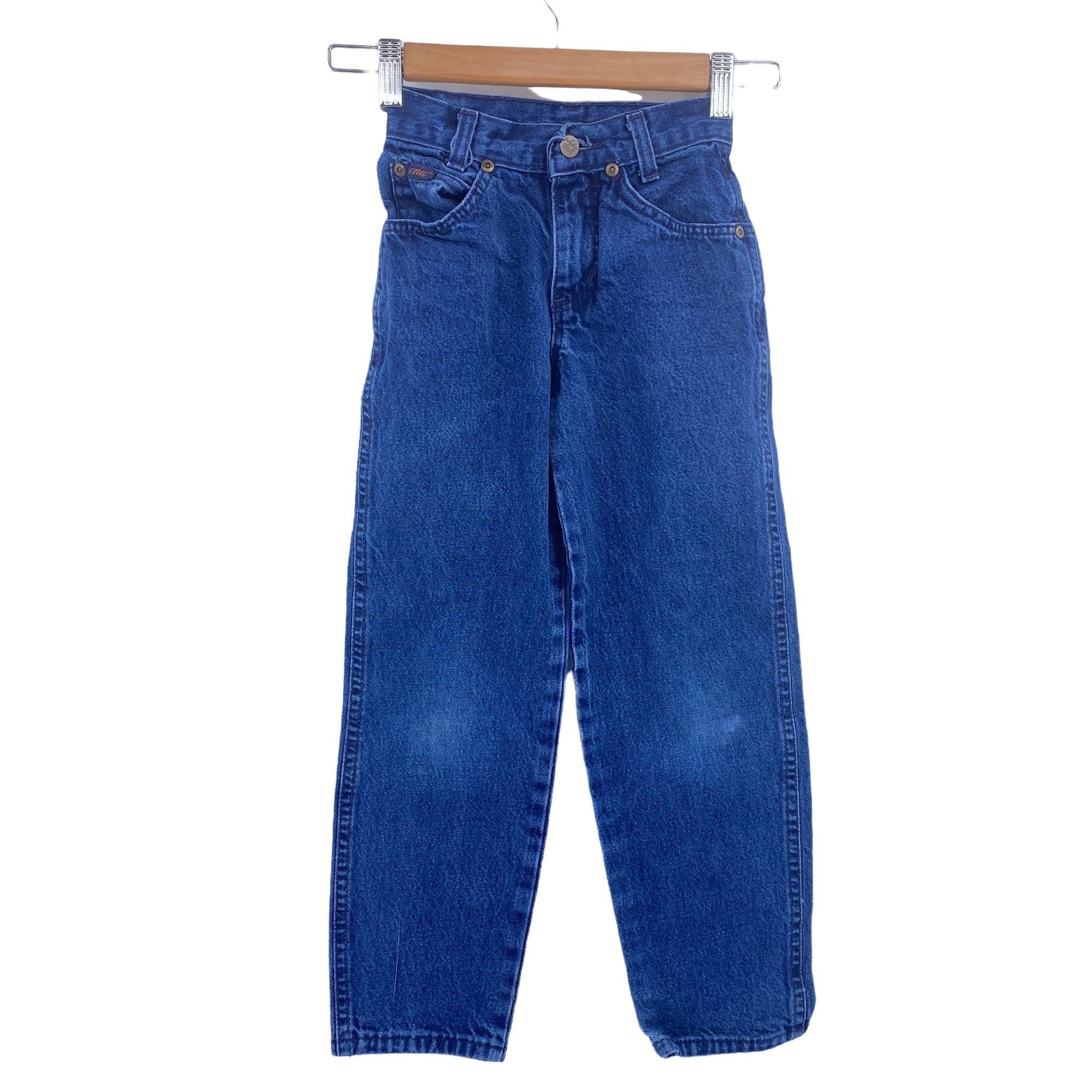 Vintage Chic Girls Denim Jeans Size 7 Slim Dark Wash High Rise 90s