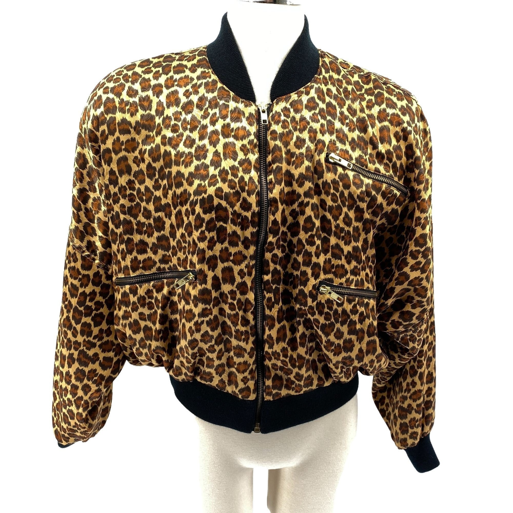 Vintage Giacca by J Gallery Animal Print Cropped Zip up