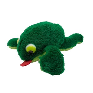 Vintage Russ Berrie Fleegle Frosch Plüschtier mit grünen Kulleraugen, Sitzsack, 1977