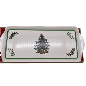 Spode Christmas Tree Sandwich tray Pimpernel Melamine plastic In Box