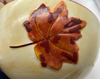 Maple Leaf Thanksgiving herfstsoep ontbijtgranenkommen Herfst herfst verhoogde bladprint set van 4