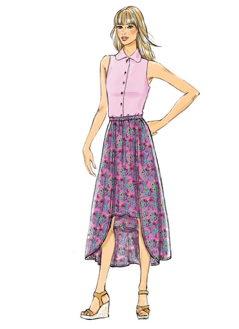 Butterick Pattern 5991 Misses Skirt Hemline Variation UNCUT FREE