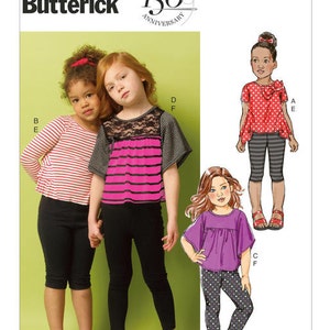 Butterick pattern 5913 Girls Top and Leggings Size 6-8 Sleeve and style variation Legging length variation UNCUT FREE SHIPIING