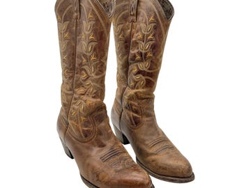 Ariat Heritage Western boots size 10 womens Brown Leather Cowgirl Distressed