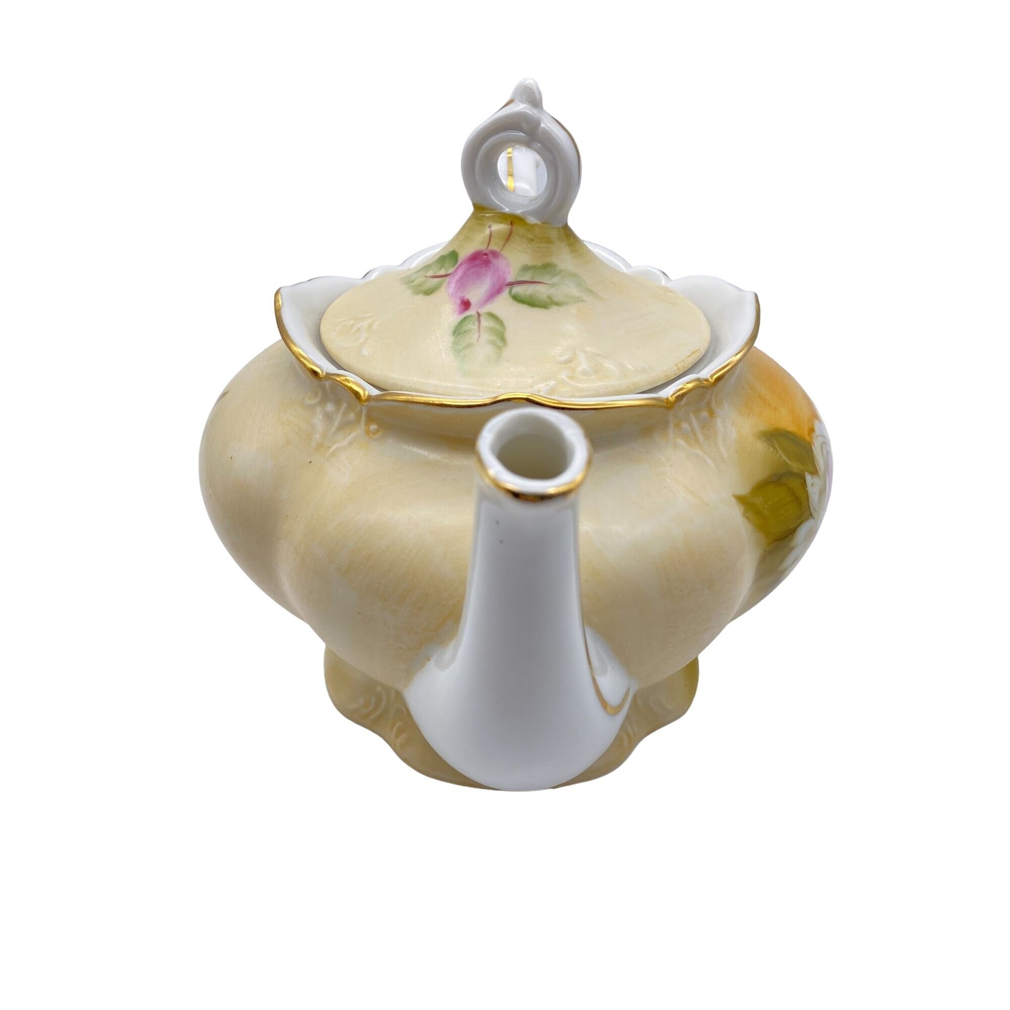 Vintage Lefton Musical Tea Pot Hand Painted Rose Pattern Japan - Etsy