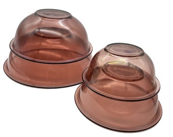Pyrex Visions cranberry glass mixing nesting bowl set of 4