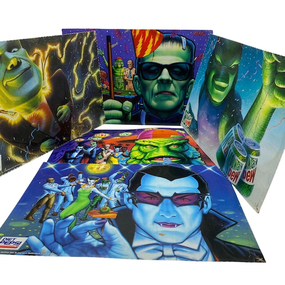 Mountain Dew Universal Monsters 90s Promo Cards Pepsi Frankenstein  Halloween Dracula - Etsy