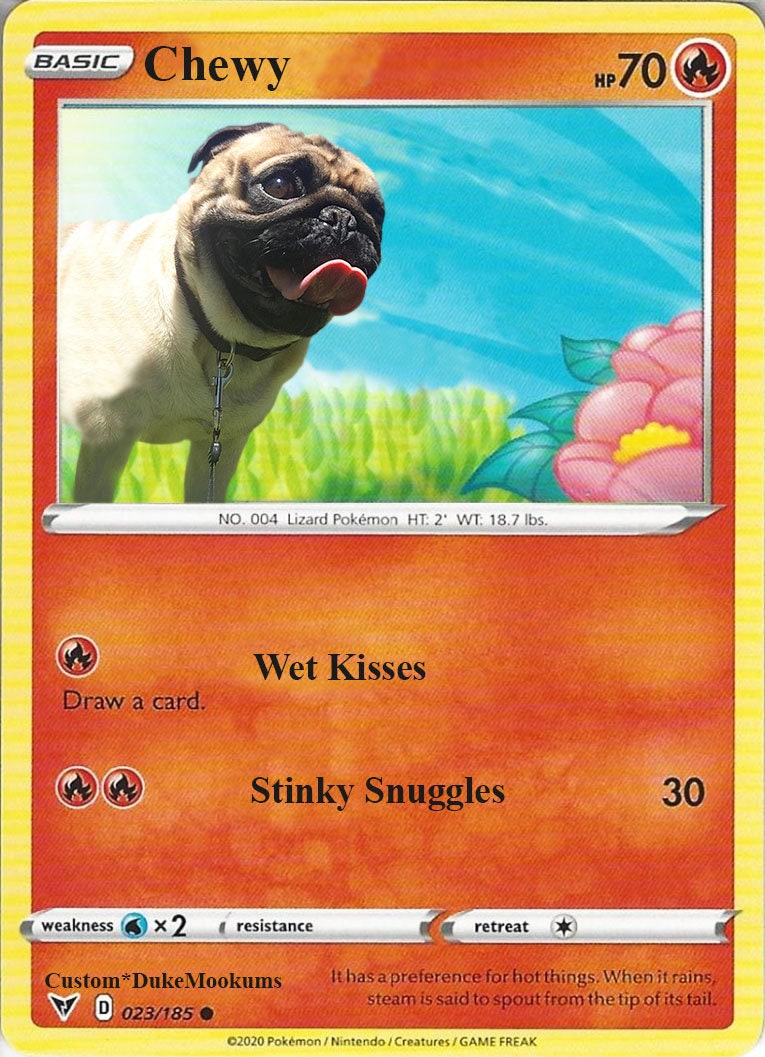 pug pokemon card Personalized Pokemon Foil Creature Card