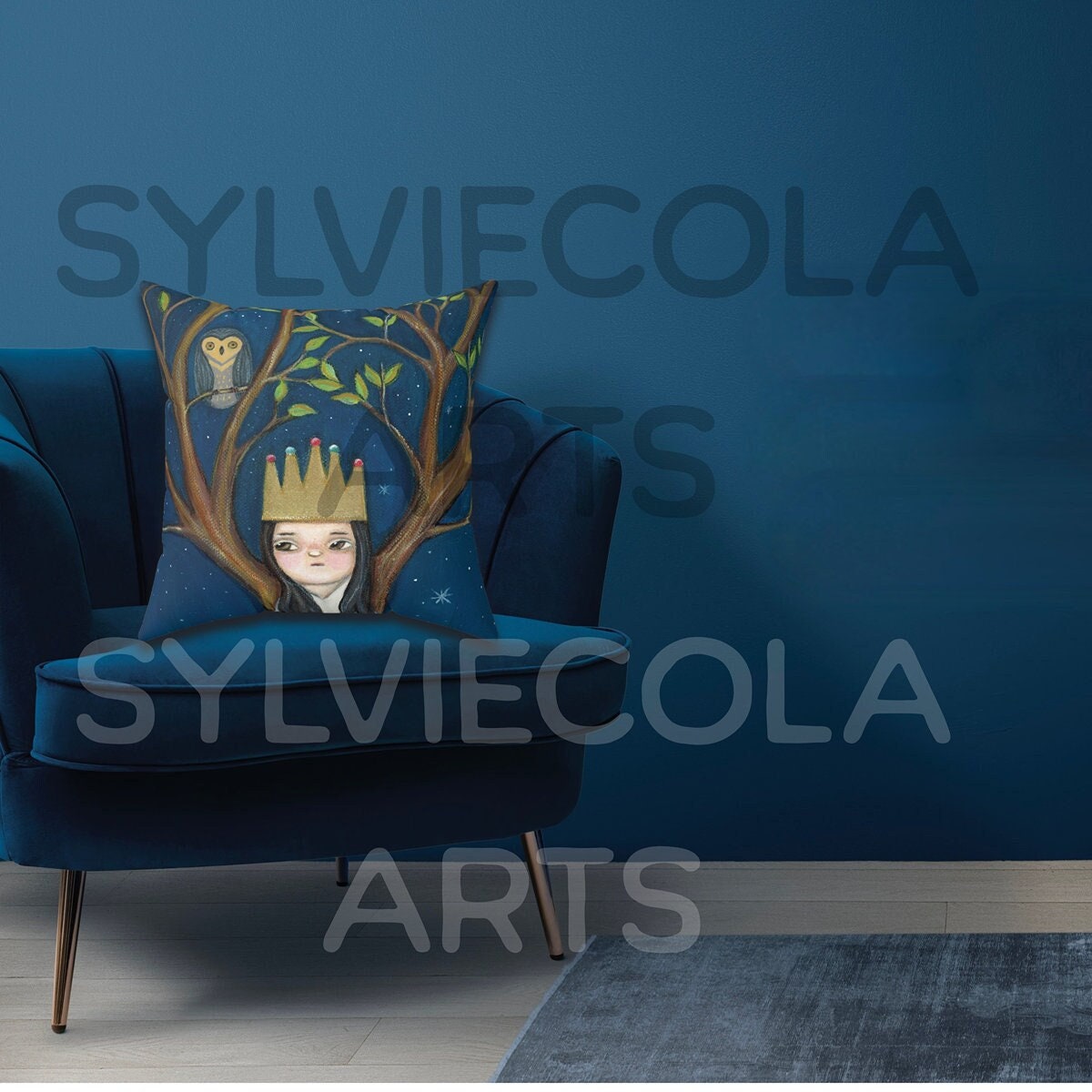 Forest Core Nature Lover Pillow, Original Whimsical Art, Mystical Gothic Woodland Fairy Melancholy O