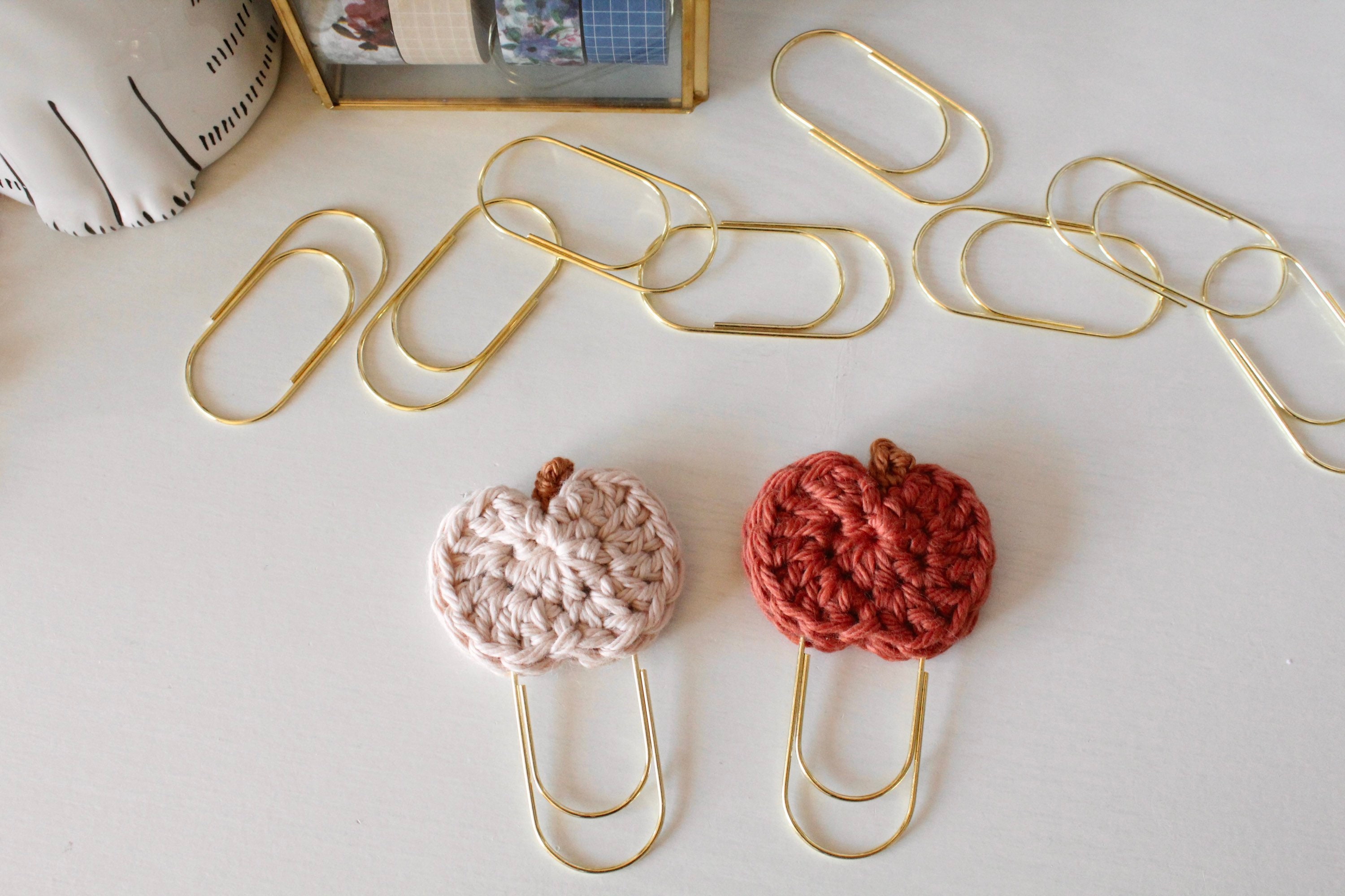 Fall Pumpkin | Crochet Paper Clip