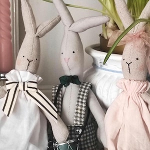 Tilda Bunny rabbit art doll Soft toy OOAK Little drummer rabbit Stuffed animal Shabby chic decor Handmade textile bunny Gift for little girl