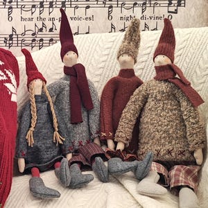 Bambole invernali Bambola Tilda Pixie elfo fatta a mano Decorazioni rustiche per cottage di campagna Decorazioni per fattoria