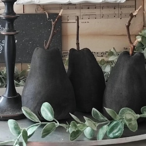 Rustic Black Textile Pear: Fall Decor Bowl Filler