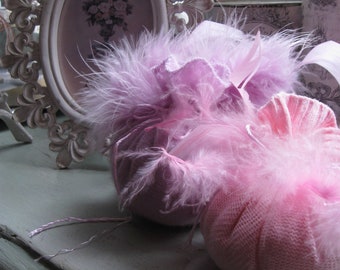 Conjunto de 6 abóboras cor-de-rosa para decoração de tigelas, estilo shabby chic ou outono, com inspiração na decoração campestre francesa.