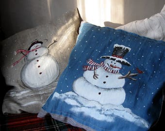 Christmas pillow cover Snowman pillow Christmas pillow cover Snowman pillow