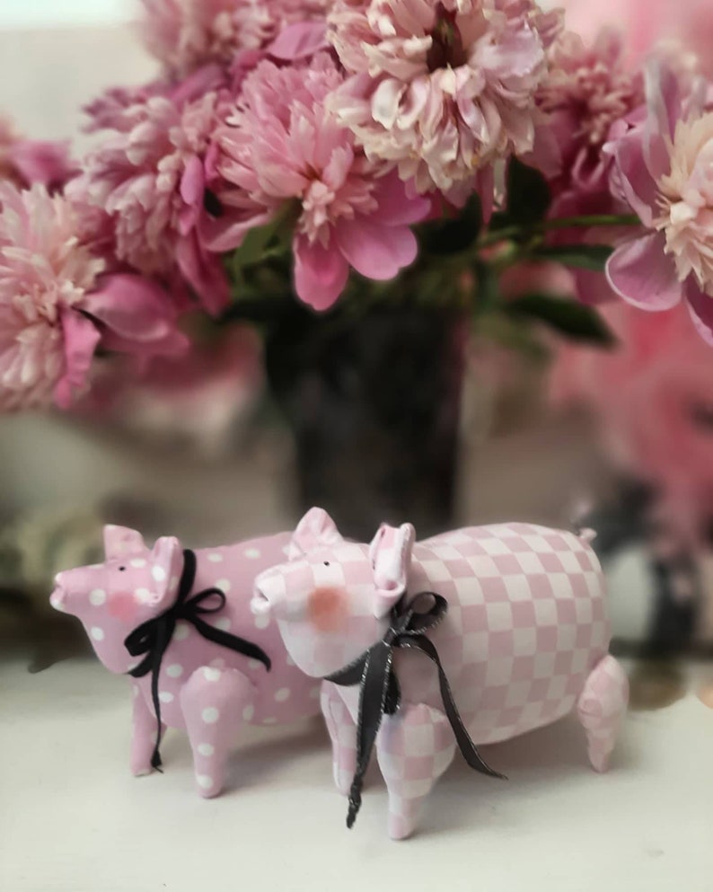Pig Decor Pig Gifts Stuffed Pig Farmhouse Kitchen Decor Etsy