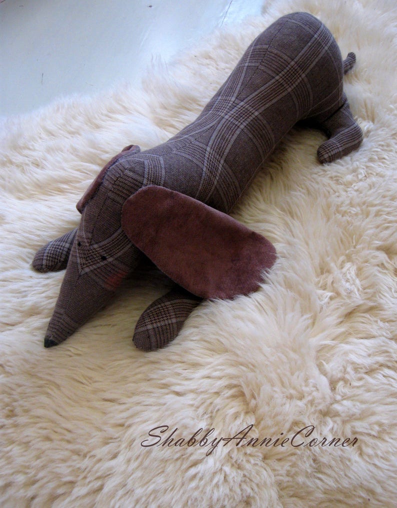 Weiner dog gifts Velvet Dachshund toy Stuffed animal dog Brown Etsy
