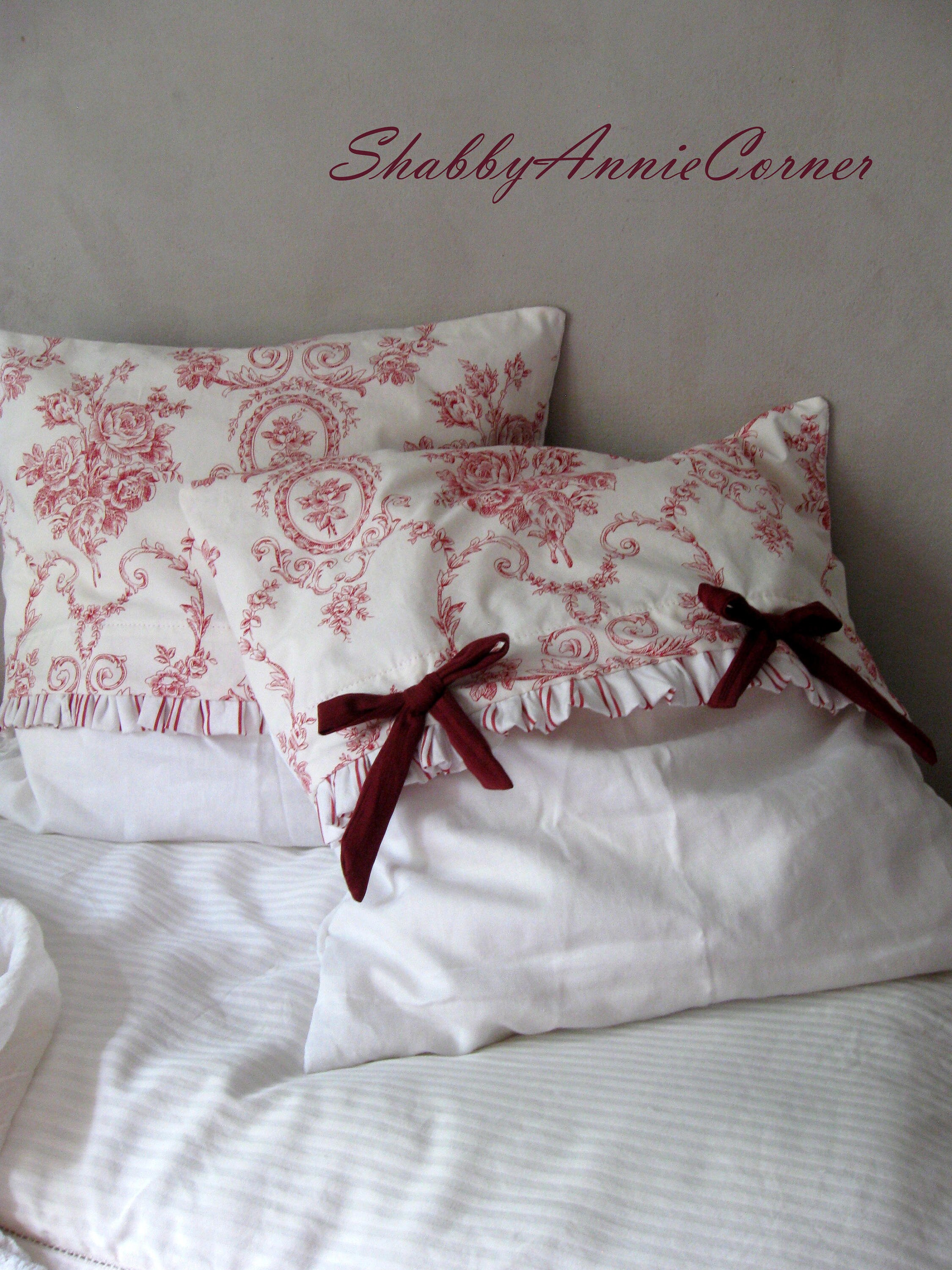 French country pillows Toile de jouy pillow covers Shabby chic Etsy
