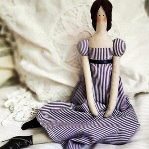 Regency doll Jane Austen gift Tilda doll Handmade Gift for her Handmade textile Interior doll English cottage Pride and prejudice Cloth doll image 5