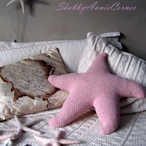 Coastal pillow Star shaped pillow Beach themed home decor Nautical pillow Beach house Floor pillow Handmade Blue throw pillow Beach nursery pink star fish