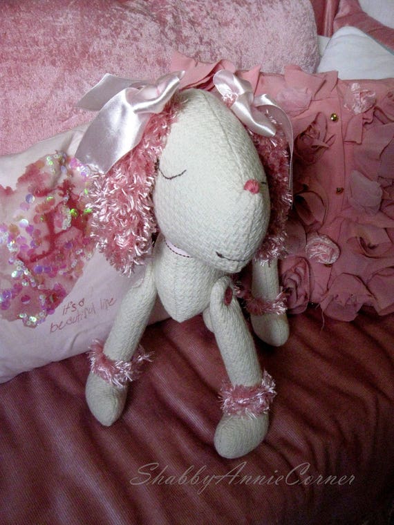 pink french poodle stuffed animal