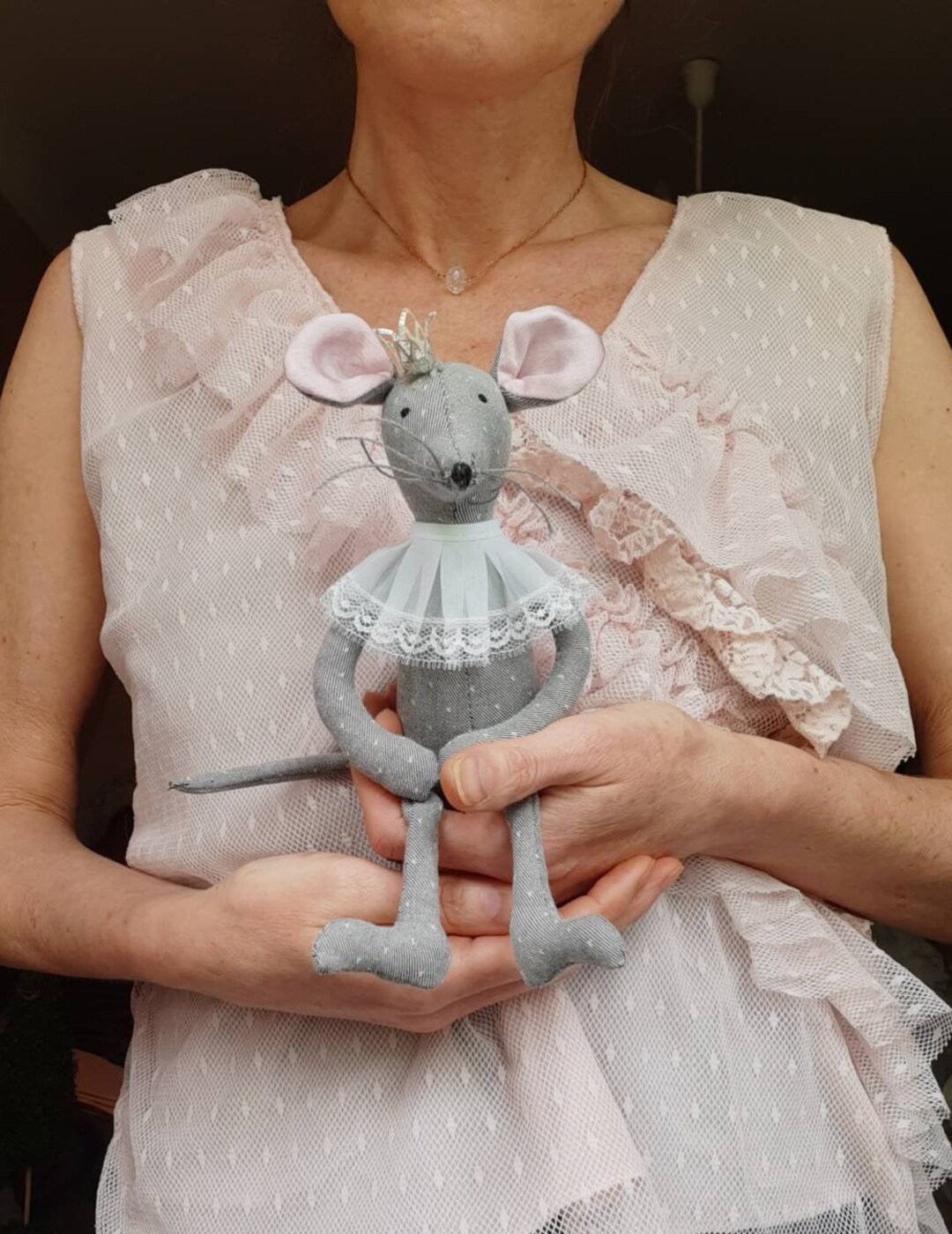 Stuffed Mouse Doll Handmade Mouse Toy French Country Decor Etsy