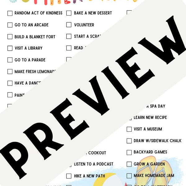 Bucket List Challenge Template Etsy