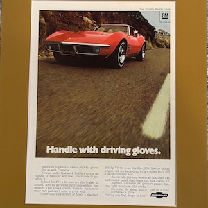 CHEVROLET CORVETTE - Original Advertisement - Custom Matted 11X14