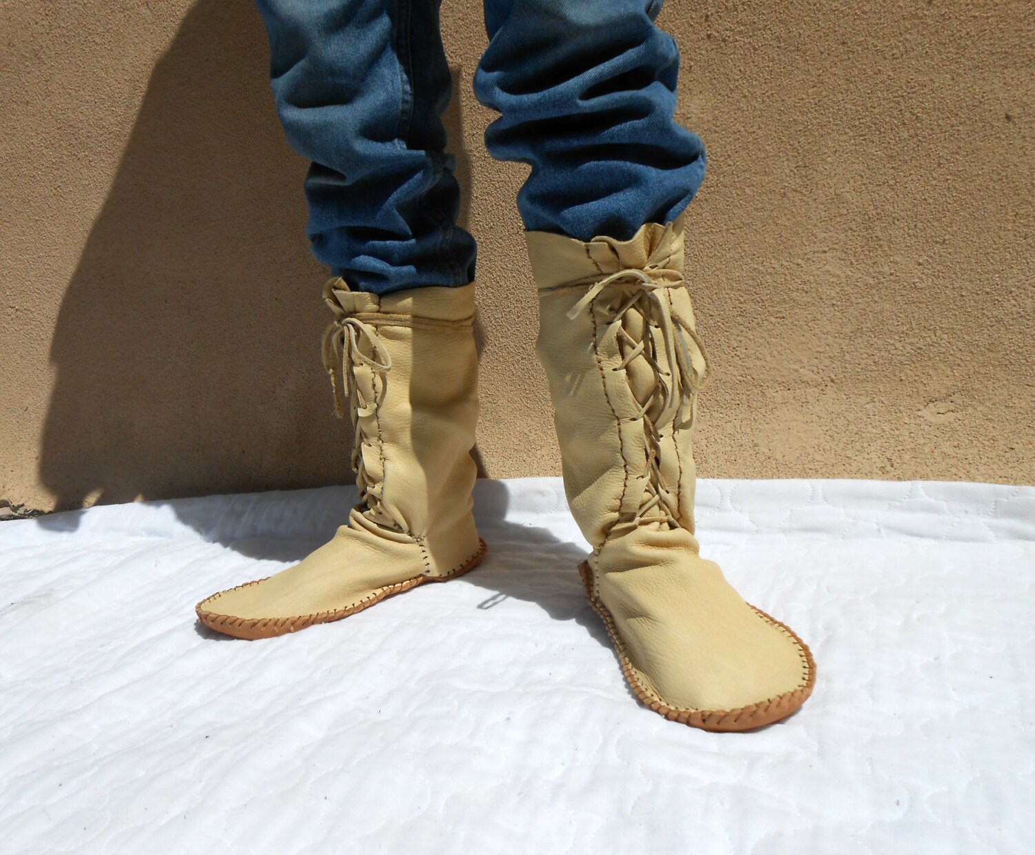 handmade native american moccasins for sale