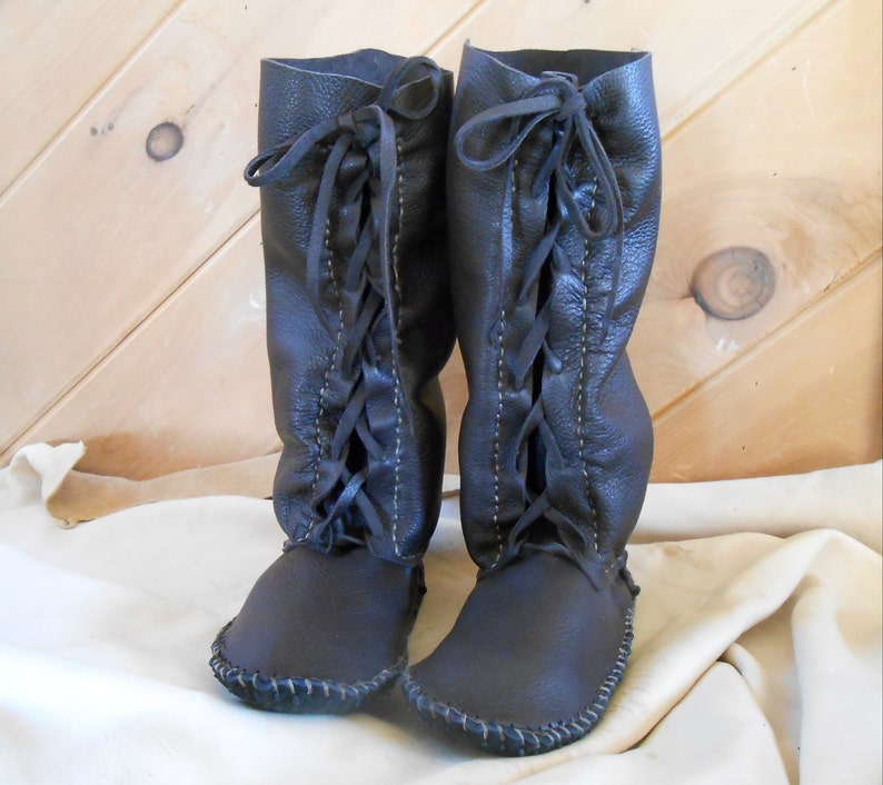 mountain man knee high moccasins