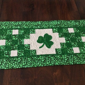 Shamrock Quilted Table Runner - St. Patrick’s Day Table Runner