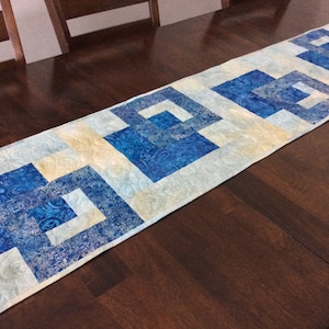 Blue Squares Table Runner
