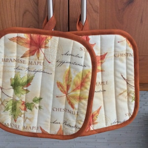 Fall Leaves Pot Holders/Hot Pads, Set of 2