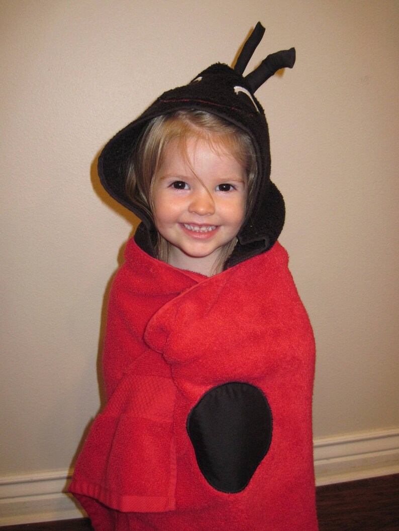 Ladybug Hooded Towel