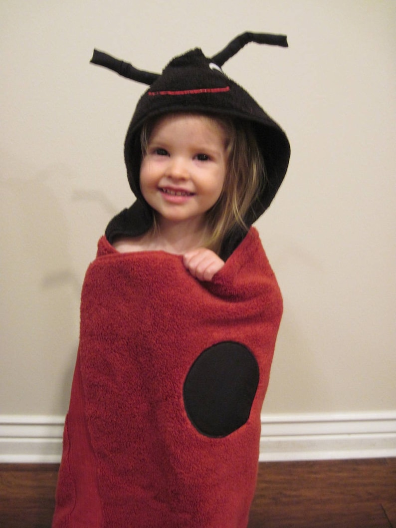 Ladybug Hooded Towel
