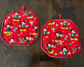 Mickey Mouse Christmas Pot Holders/Hot Pads