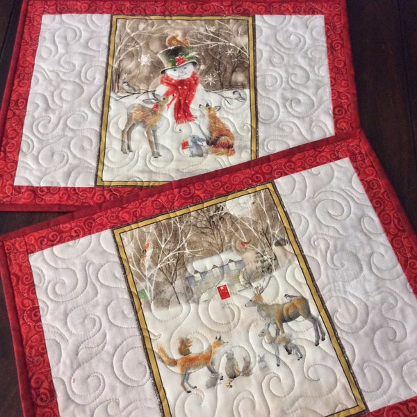 Christmas/Winter Animal Placemats - Set of 2