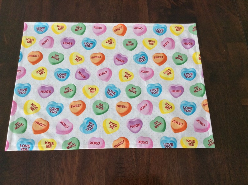 Conversation Hearts Placemats, Set of 2 Valentine Placemats image 2