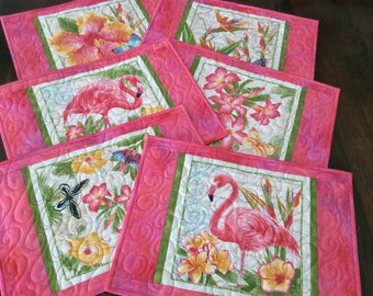 Tropical Placemats, Set of 6 Quilted Placemats