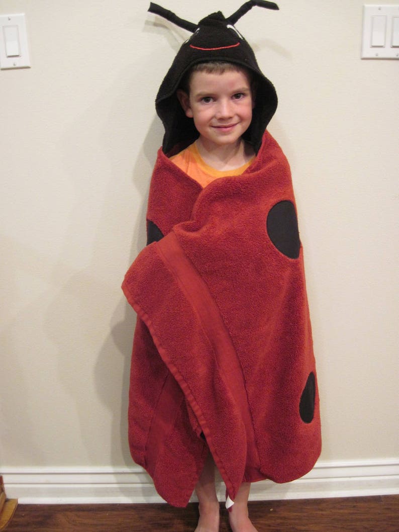 Ladybug Hooded Towel