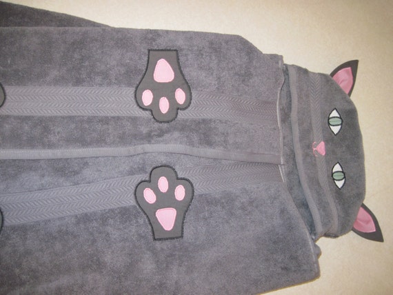 cat hooded towel
