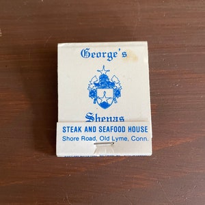Vintage matchbook, George’s Shenas Steak & Seafood House, Old Lyme, Connecticut, very good condition; never used collectible memorabilia